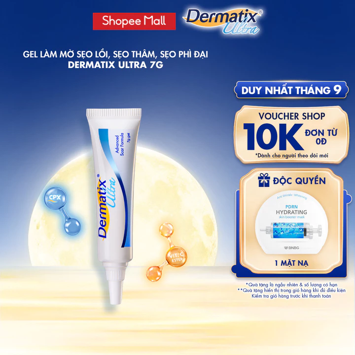 Gel Mờ Sẹo Dermatix Ultra 7g làm phẳng, mềm, mờ sẹo thâm