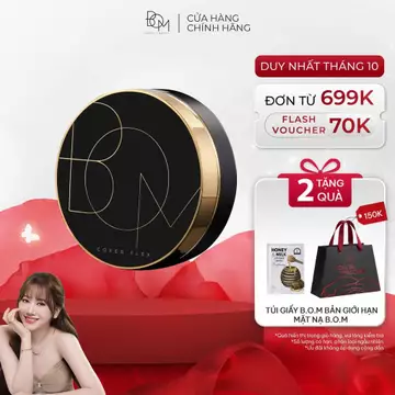 [Deal Độc Quyền] Phấn Nước Che Phủ Tự Nhiên B.O.M Cover Flex Cushion SPF 50+ PA+++ 15g, Phấn Nước Siêu Kiềm Dầu