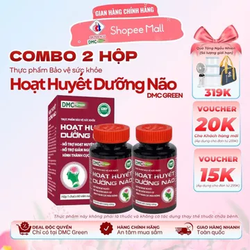 TPBVSK Combo 2 Hộp Hoạt Huyết Dưỡng Não Domesco Giúp Tăng Tuần Hoàn Não 60 Viên/hộp