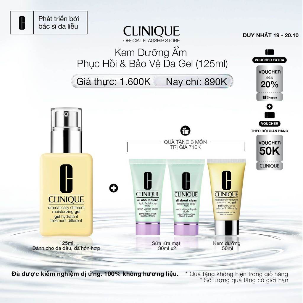 Kem dưỡng ẩm cân bằng Clinique Dramatically Different Moisturizing 125ml (Gel - Lotion - Jelly)