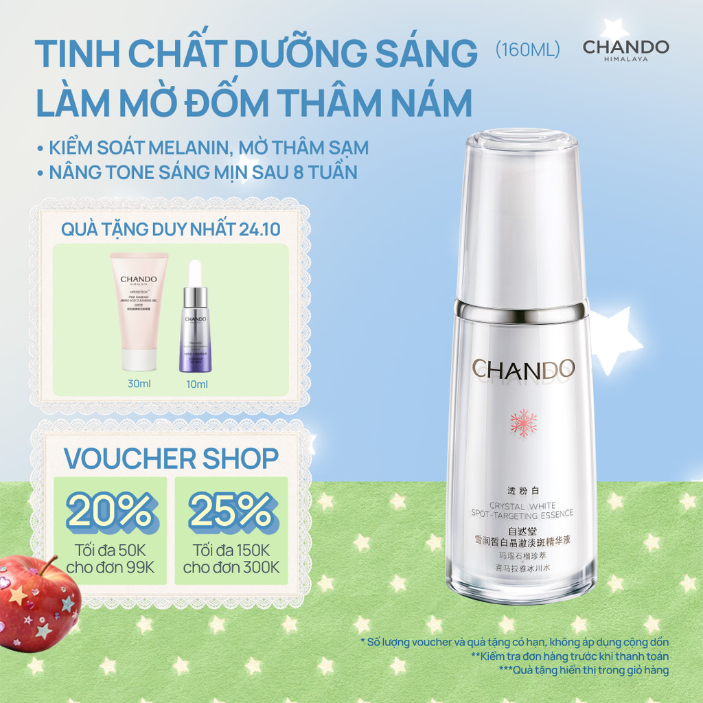 [Mua 1 tặng 2]Tinh Chất Mờ Thâm Nám Hỗ trợ Dưỡng trắng CHANDO Himalaya 40ml Chứa Vitamin C Hàng Chính Hãng