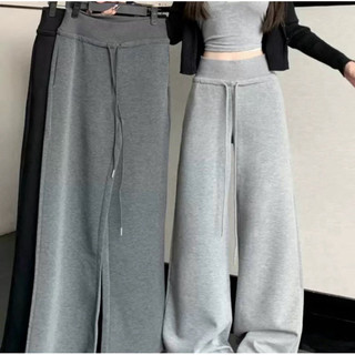 Quần Nỉ Nữ Dáng Ống Rộng Thu Đông Bản Cạp To Tôn Dáng Che Khuyết Điểm, Quần Ống Rộng Mẫu Mới Cạp Cao Tôn Dáng
