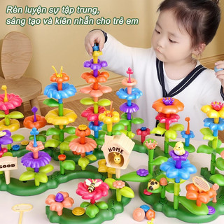 【BabyJoy】103pcs Đồ chơi lắp ghép xếp hình vườn hoa,Bộ xếp hình thông minh khu vườn,cho bé phát triển trí não