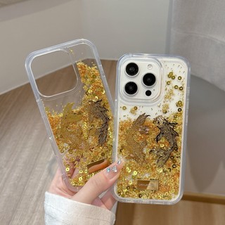 Phong Cách Trung Hoa Vàng Cá Chép Cá Lấp Lánh Kim Sa Lấp Lánh Kim Sa Lấp Lánh Trong Suốt Acrylic Ốp Lưng Điện Thoại iPhone 17Promax 17Pro 17Pro 11 12 13 14 15 16 Pro Max 15Plus Vỏ Di Động