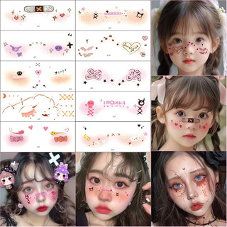 Hình xăm dán Halloween cho trẻ em với thiết kế hoạt hình dễ thương như bí ngô, đầu lâu, và mặt ma