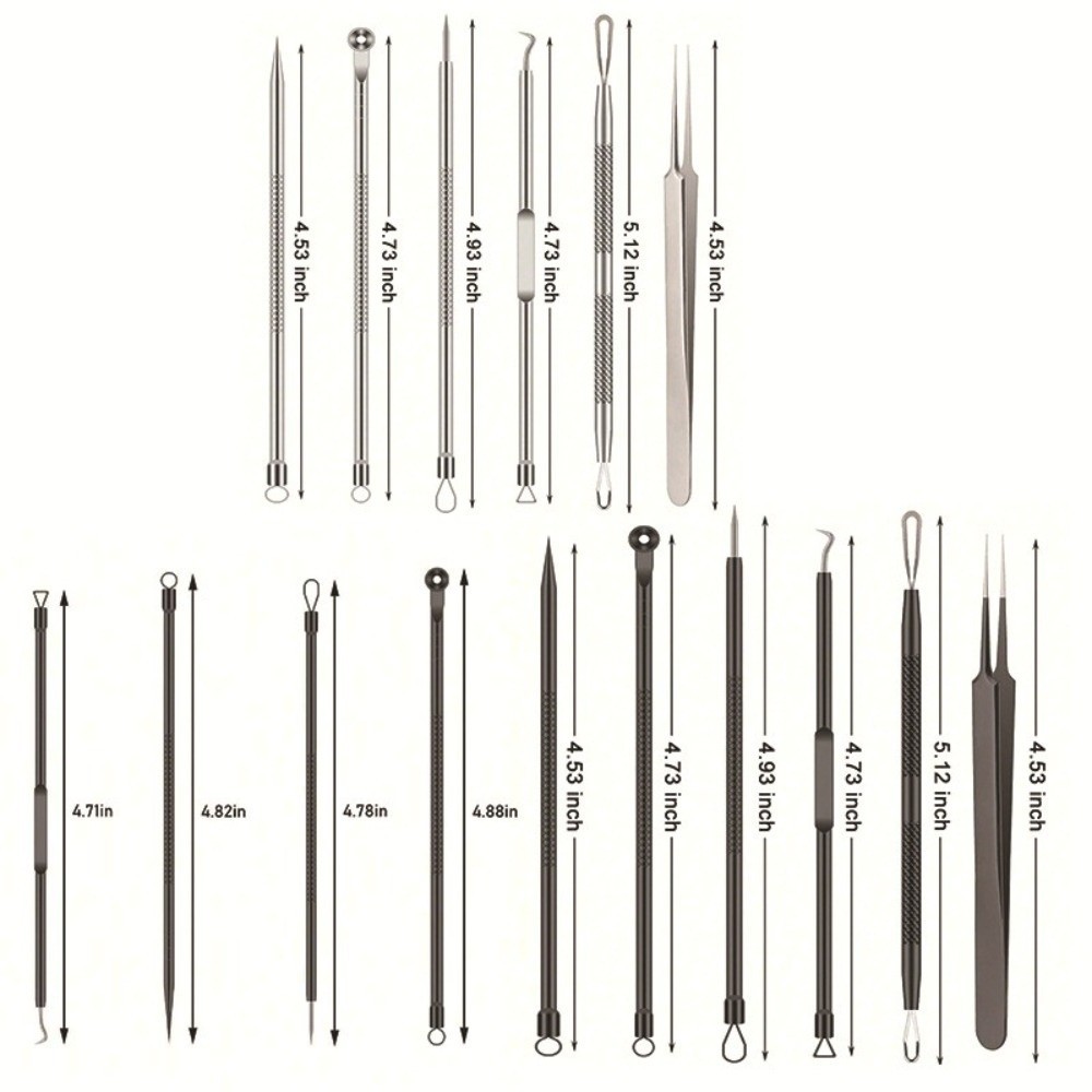 FAVORITEGOODS 4 / 6 cái / bộ Bộ kim mụn đầu đen, Công cụ vắt mụn đầu đen chăm sóc da mặt Sliver, Dụng cụ chuyên nghiệp Dụng cụ làm sạch lỗ chân lông vàng hồng bằng thép không gỉ Điều trị làm đẹp