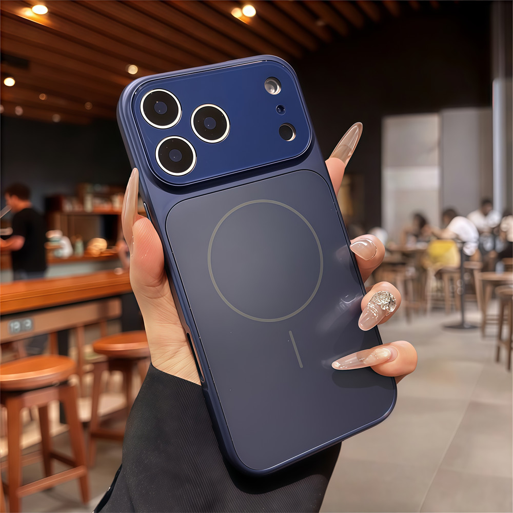 Ốp Điện Thoại Từ Tính Mờ Cho IPhone 17 Pro Max Air 13 14 15 16 Pro Max Chống Rơi Bảo Vệ Ống Kính Vỏ Cứng Vỏ Bảo Vệ Điện Thoại