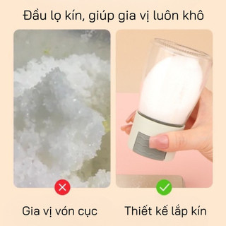 Hũ, lọ gia vị thủy tinh có nút bấm tiện lợi - dung tích 180ml