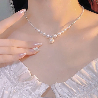 Vòng cổ thả ngọc trai bạc vỡ hợp thời trang 2025 dành cho nữ