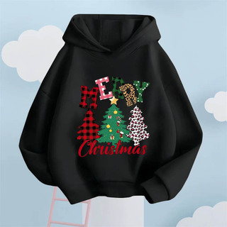 Áo Hoodie trẻ em họa tiết cây thông Noel sáng tạo Áo Hoodie ấm áp cho bé trai và bé gái