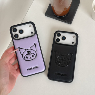 Ốp điện thoại in nổi 3D Kuromi Kitty hoạt hình dễ thương cho iPhone 17 16 15 13 14 Pro Max 17Promax