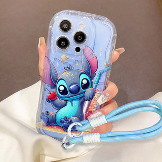 Ốp Lưng Dây Hoạt Hình Stitch Cho Infinix Hot 60 Pro Plus 60i Note 50S 50X 50 GT 30Pro Tecno Spark Go 2 2s 1 1s 40 40C Camon 40 Vỏ Điện Thoại TPU Trong Suốt