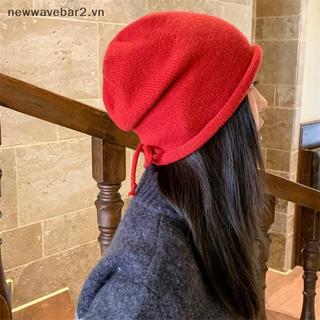 Mũ len dây rút họa tiết ngôi sao, phù hợp mùa thu đông, thiết kế cổ điển đa năng.