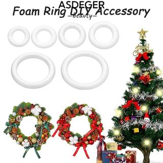 ASDFGER 1 Chiếc Vòng Xốp, Vòng Tròn Polystyrene DIY Handmade Vòng Hoa, 5 / 7 / 8 / 10 / 12 / 15 / 17 / 20cm Trắng Cho Đồ Trang Trí Tiệc Cưới