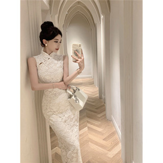 Đầm ren ôm dáng cổ điển sang trọng nhẹ nhàng kiểu Pháp, thiết kế mới thanh lịch và thời trang cho Nữ