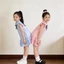 ✿ Bé Gái Hàn Quốc Preppy Cổ Đầm Ngọc Trai Nơ Xù Viền Thường Ngày Mùa Hè Thoáng Khí Trang Phục Đi Học