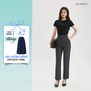 Quần Tây Nữ GUMAC Form Ống Đứng Lưng Thun Thoải Mái Thanh Lịch QF05022