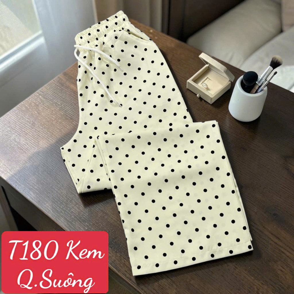 Quần Suông Nữ - Mã T80 - Chất vải Cotton Lạnh in hoạ tiết, Vải mềm, mịn