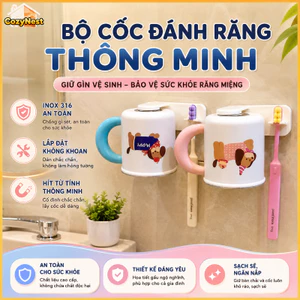 Bộ giá đựng bàn chải đánh răng + cốc đựng bàn chải làm từ chất liệu 316 không đục lỗ