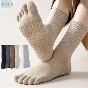 JVSUB 1 Đôi Tất Năm Ngón, Tất Nhám Độ Ẩm Giữa Phi Hành Đoàn, Tất Thể Thao Màu Trơn Kiểm Soát Mùi Nhiệt Chống Trơn Trượt Cho Nam Nữ