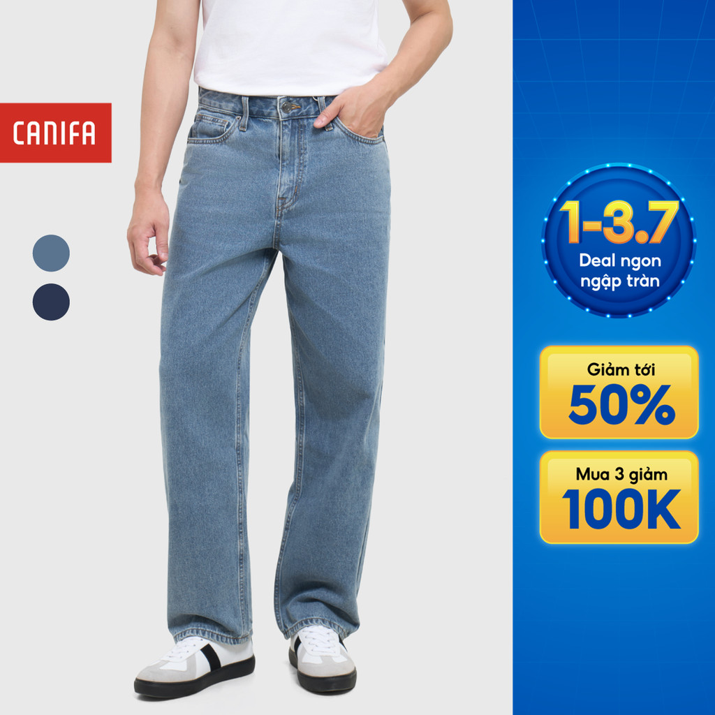 Quần jeans nam CANIFA dáng regular form suông trơn 8BJ26S002