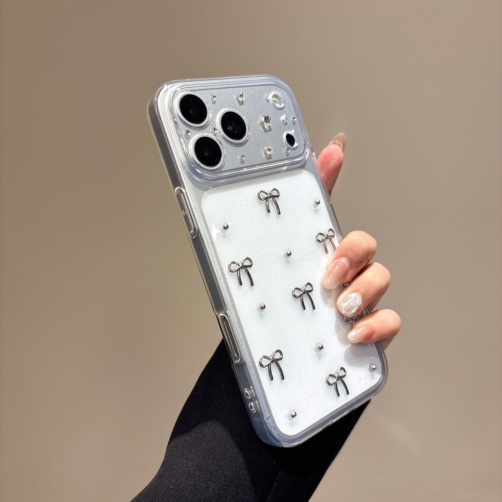 Ốp lưng iPhone buộc nơ lấp lánh phù hợp cho iPhone 17 Pro Max 17 16 ProMax 15 14 13 12 11 Ốp điện thoại chống rơi XELU