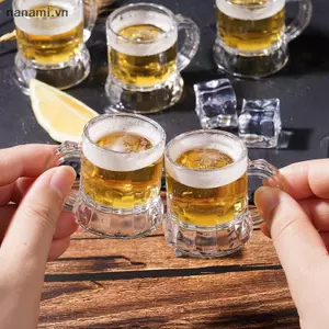 5 / 10 Chiếc Cốc Bia 30ml Tay Cầm Nhỏ Whisky Nhựa Mini Cho Tiệc Cốc Thủy Tinh Barware Nhà Bếp Thanh Ăn Trang Trí Sân Vườn Nhà [VN]