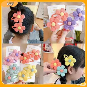 Bộ 2 món VFZ Trẻ em ' s Vải Dễ Thương Cặp Hoa Kẹp Phụ Kiện Tóc Cô Gái Kẹp Tóc Tính Khí Kẹp Mũ Đội Đầu Cho Bé Bán Buôn Louislifecool