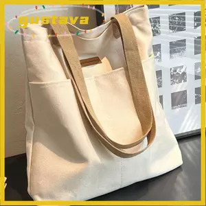 Túi xách GUSTAVA, Túi Tote dung tích lớn phù hợp, Túi đeo vai bằng vải Canvas di động dành cho nữ