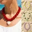 Vòng cổ mặt dây chuyền trái tim JUIC, Vòng cổ đính cườm phong cách Bohemian Acrylic, Quà tặng Hạt đầy màu sắc Mặt dây chuyền có thể điều chỉnh Trang sức Bãi biển mùa hè