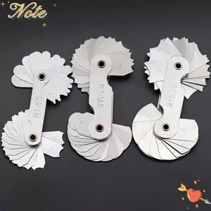 NOTE1 16 Cái / bộ Vít Pitch Bán Kính Phi Lê Đo Công Nghiệp Mẫu Thép Không Gỉ R Đo