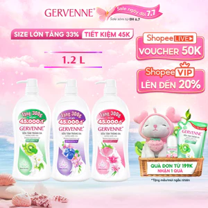 Sữa tắm trắng da hương nước hoa Gervenne 1.2L/chai (3 mùi)