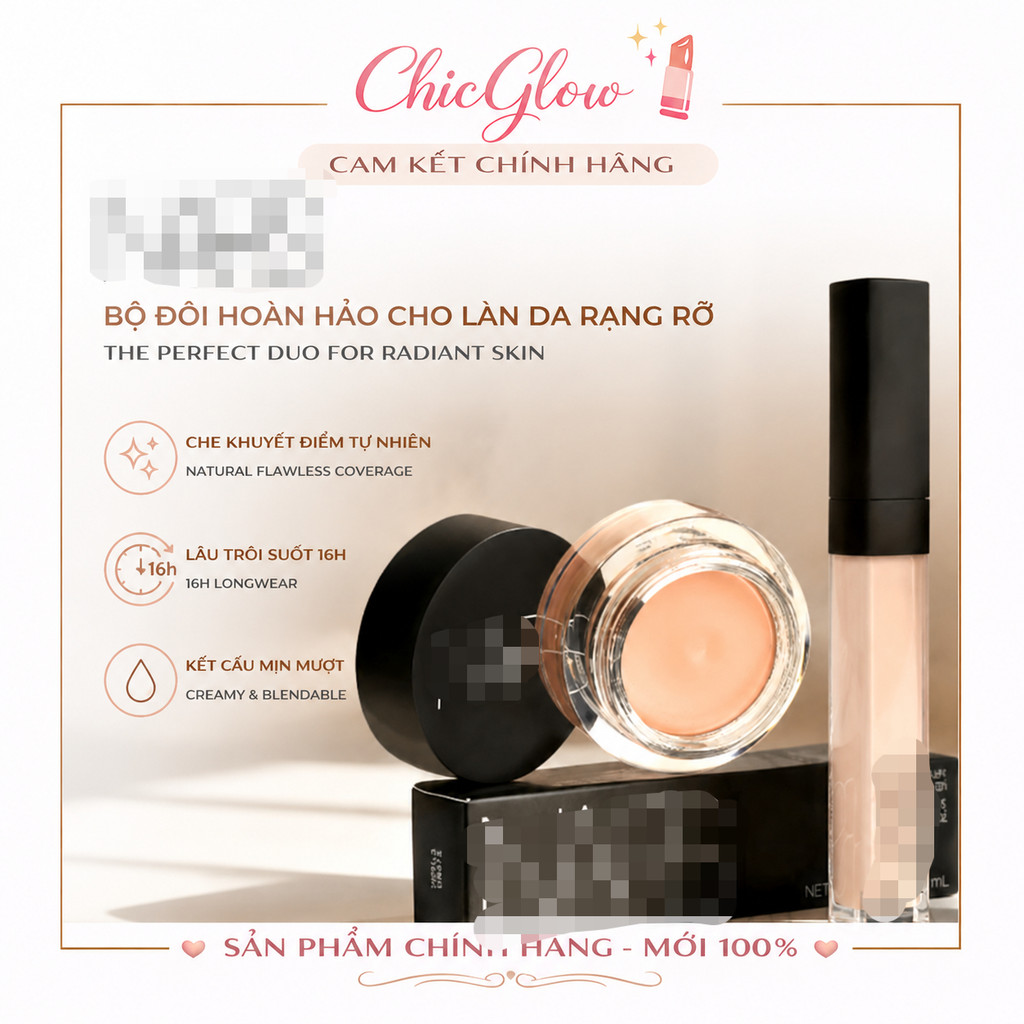 [Chính Hãng]ℕ𝔸ℝ𝕊  ℕ𝔸ℝ𝕊 Soft Matte 6.2g & Radiant Creamy 6ml Concealer Che Khuyết Điểm Kem Lì