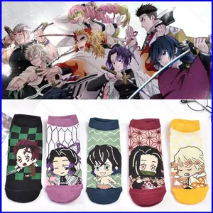 GN Demon Slayer Agatsuma Zenitsu Anime hoạt hình tất thuyền cotton thoáng khí và mồ hôi bấc thời trang đa năng
