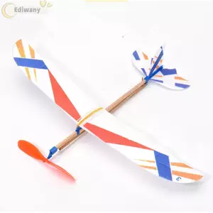 EDIWANY Flying Glider, Mô hình máy bay lắp ráp, Ném tay đàn hồi DIY Dây cao su chạy bằng máy bay mô hình trẻ em