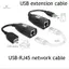 Bộ mở rộng USB Ethernet RJ45 Cat5e / 6 Cáp LAN Bộ mở rộng qua bộ lặp mới