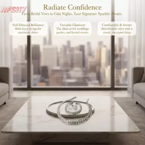 HFSHY 1 / 3 Bộ Trang Sức Kim Cương Giả Sang Trọng Sáng Bóng Pha Lê Nelace Bông Tai Lắc Tay Thời Trang Nữ Hàng Ngày Mặc Tiệc Kỷ Niệm Quà Tặng VN