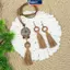 MAKY Bohemian Phong Cách Vintage Viền Mặt Dây Chuyền Gỗ Thiết Kế Vòng Tròn Dài Nelace Bông Tai Trang Sức VN