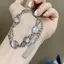 PNPIA- Kiss Trang Sức Kpop Vòng Tay Thép Titan Cho Nữ Y2K INS Thời Trang Hàn Quốc sel Mặt Dây Chuyền Vòng Tay Pulseras Quà Tặng