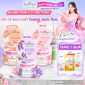 Tẩy tế bào chết thành phần thiên nhiên 100% từ Pháp Enchanteur Naturelle dưỡng da sáng mịn lưu hương 250g