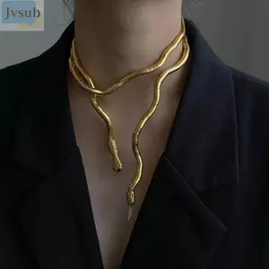 Vòng Cổ Rắn JVSUB, Dây Xích Rắn Hợp Thời Trang Có Thể Gập Lại, Bán Chạy Thiết Kế Cá Tính Có Thể Điều Chỉnh Phóng Đại Punk Hip-hop Trang Sức Unisex