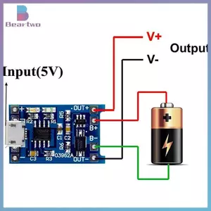 < beartwo > 5 Mô-đun sạc bảng sạc Micro USB 5V 1A TYPE-C có bảo vệ chức năng kép 18650 TP4056 Mới