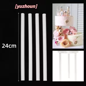 10 Cái Đế Bánh Nhựa Trắng Bánh Hỗ Trợ Thanh Tròn Ống Hút Có Thể Tái Sử Dụng