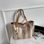 SQ11 Túi Tote vải thanh lịch dung tích lớn dành cho nữ Túi đeo vai phong cách lười biếng Túi xách sọc thông thường