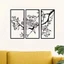 HELLOYOUNG 3 Kim Loại Hoa Đào Vuông Nghệ Thuật Treo Tường Thanh Lịch Điêu Khắc Thời Trang Trang Trang Trí Nhà Cho Văn Phòng Phòng Khách Phòng Ngủ Sân Vườn Quà Tặng Ngày Lễ