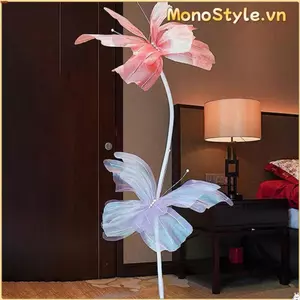 MONOSTYLE Hoa Bướm Nhân Tạo, Hoa Nhân Tạo Bướm Lớn 50cm, Nền Khổng Lồ Hoa Giả Nhánh Bướm Lụa Đường