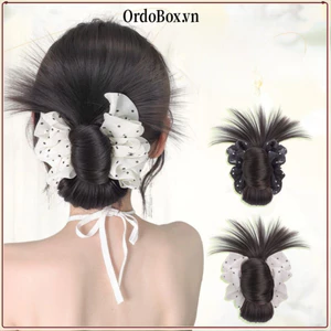 ORDOBOX Bun Head Tóc Giả, Lông Tơ Tóc Tự Nhiên Bun Móng Vuốt Kẹp, Với Lưới Tổng Hợp Tóc Giả Kẹp Tóc Nữ