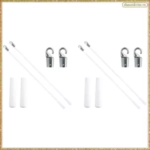 4 Cây đũa phép mù 17 Inch, Linh kiện thay thế rèm dọc có móc và tay cầm, Cây đũa phép nghiêng mù sợi thủy tinh, cho cửa sổ