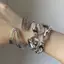 XUAN Phóng Đại Không Đều Nhiều Lớp Vòng Tay Dành Cho Nữ Vintage Hình Học Mở Vòng Tay Trang Sức Phụ Kiện VN