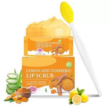Tẩy Tế Bào Chết Môi Tự Nhiên, Củ Nghệ Lemon Lip Tẩy Tế Bào Chết Đường Dưỡng Môi Với Lô Hội Tẩy Tế Bào Chết Nhẹ Nhàng
